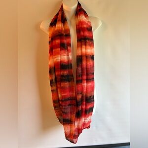 CALVIN KLEIN SHEER ABSTRACT WATER COLORS LIKE INFINITY SCARF